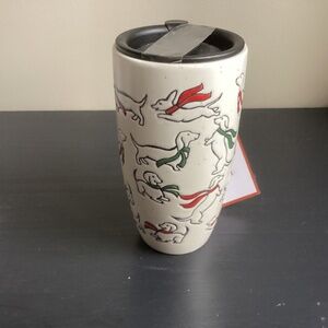 NWOT Peppermint & Pine Dachshund Tall Ceramic Porcelain Mug